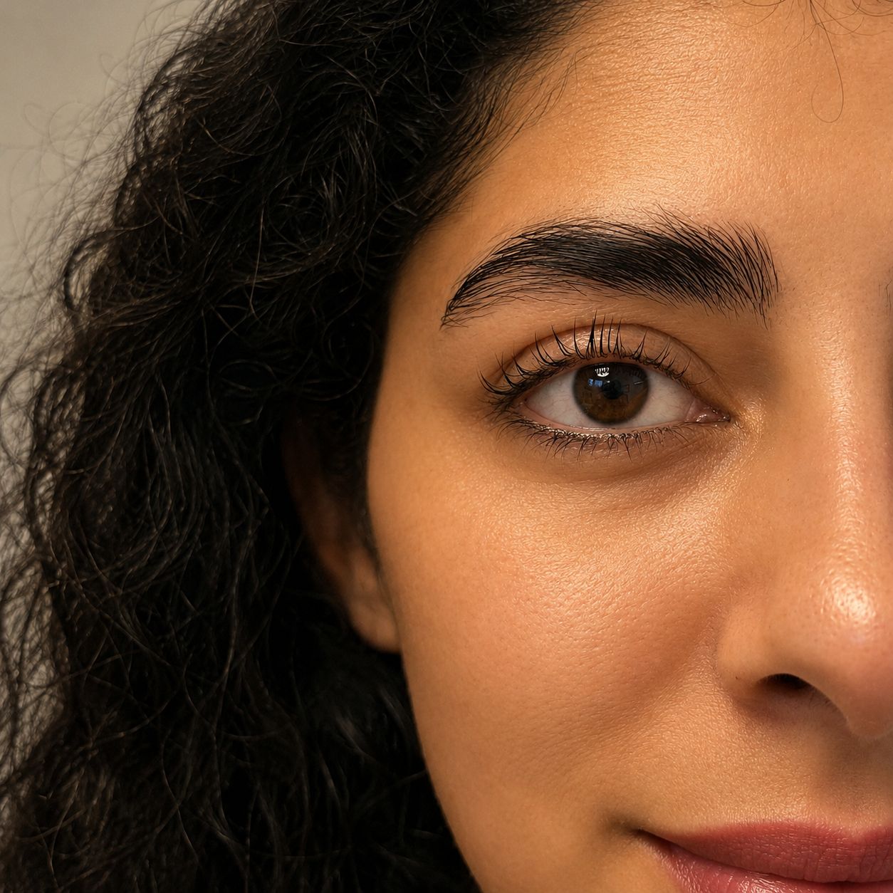 Professional brow lift treatment showing beautifully shaped and lifted eyebrows